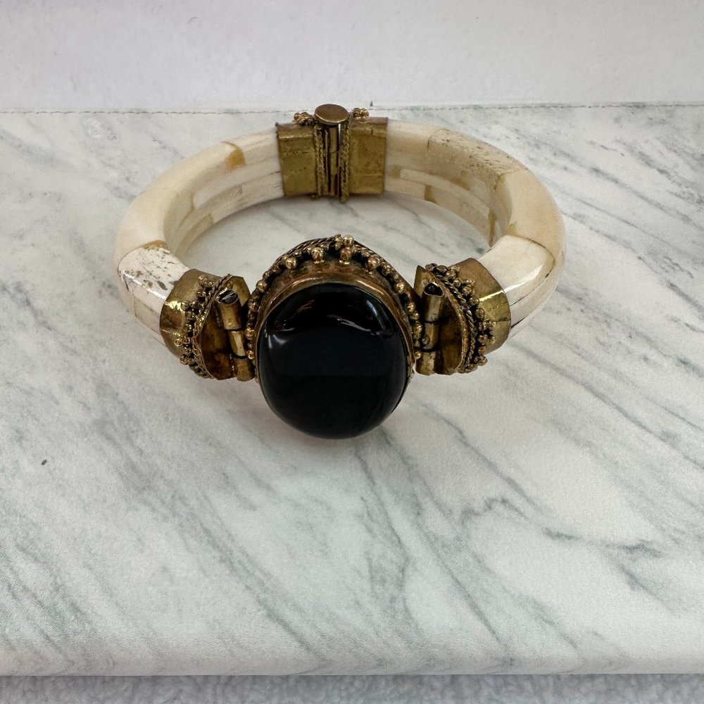 Onyx Cuff Bone Bracelet (Vintage)